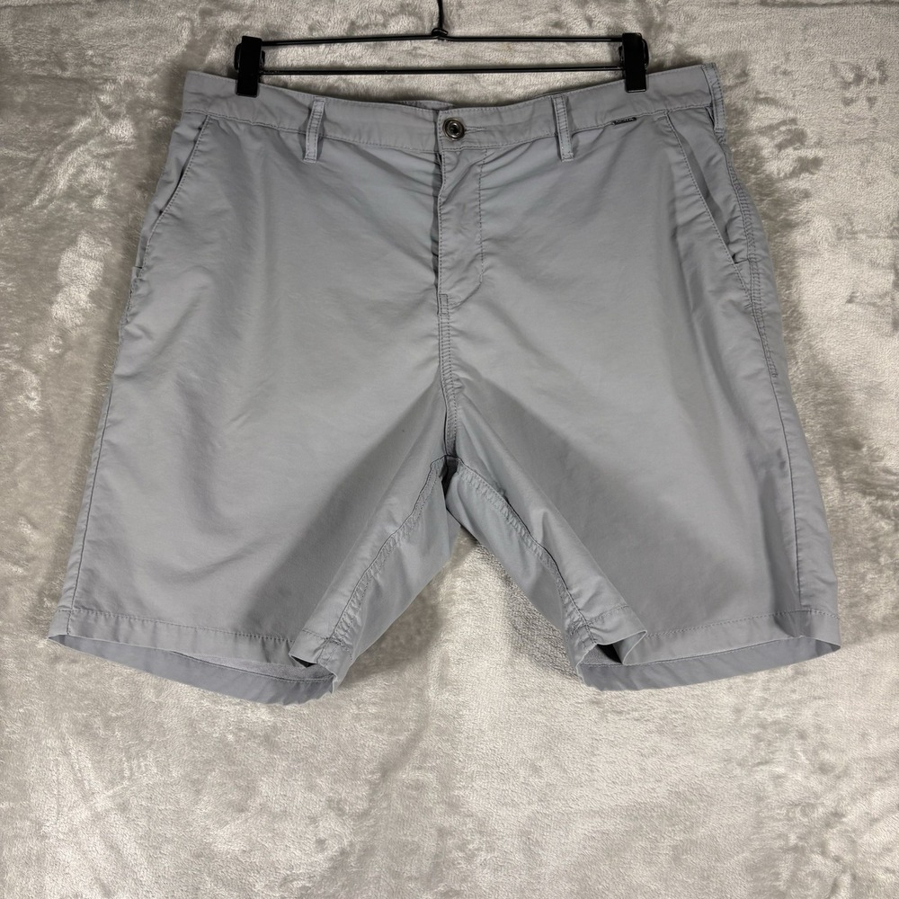 Hurley Nike DRI-FIT Mens Flat Front Shorts Gray 36 Beach Coastal Athleisure